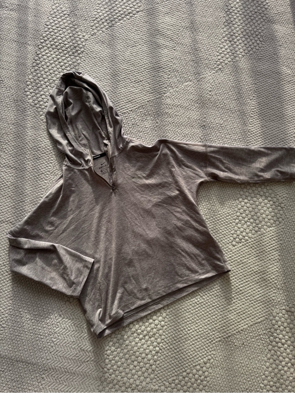 Nike Dri-FIT Hooded Running Long Sleeve top - Light Gray